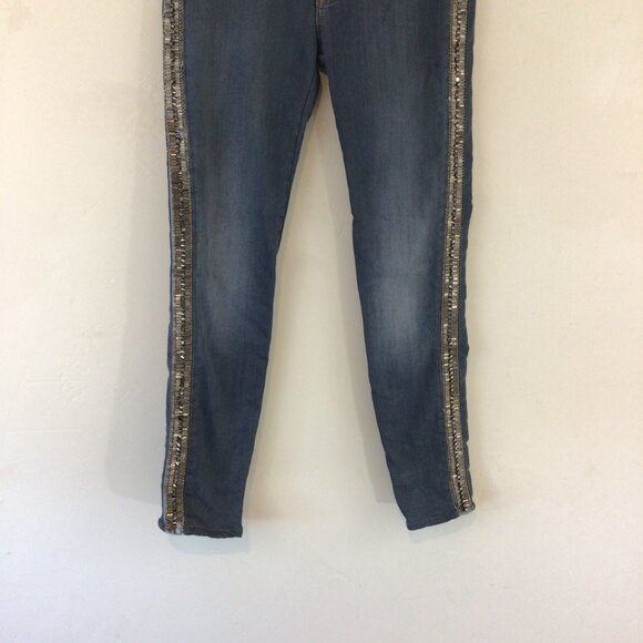 Hudson Luna Crop Super Skinny Embellished Jeans - Picture 8 of 13